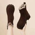 Women's snow boots 2025 new versatile short tube anti slip and plush thick warm cotton shoes