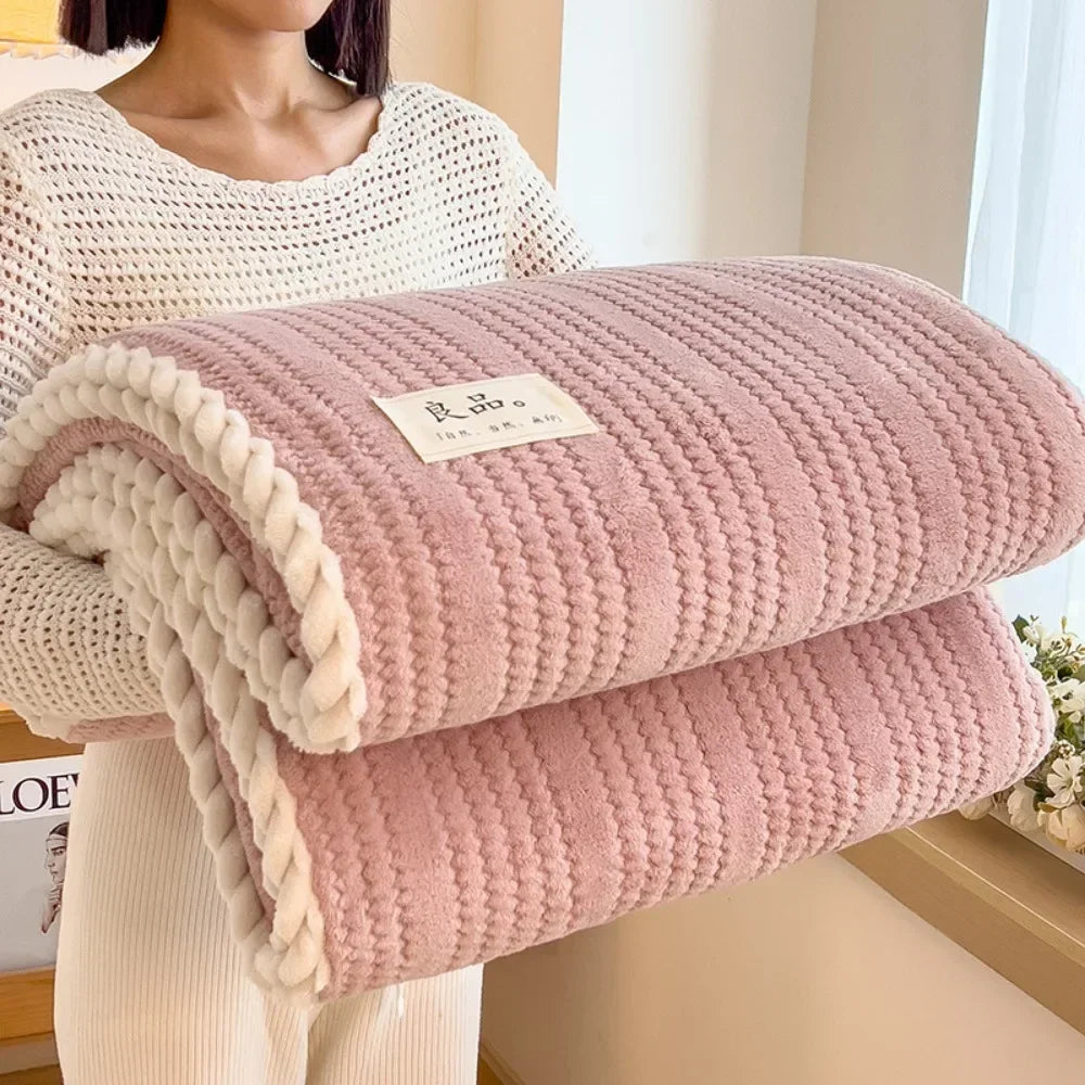 Winter Blanket Thickened Warm Lamb Wool Leisure Blanket Home Warm Soft Bed Cover Office Sofa Lunch Breaking Nap