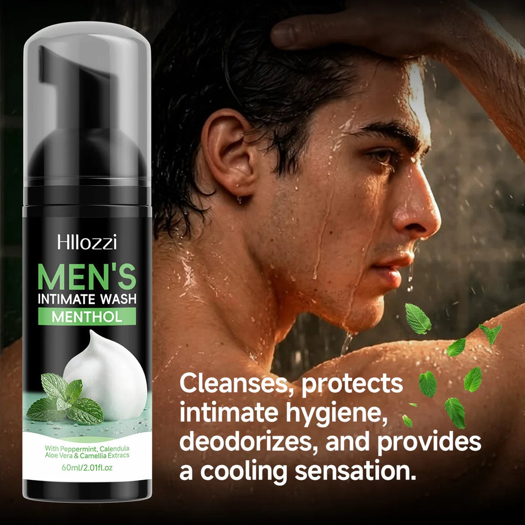 MEN'S INTIMATE WASH COOLING MINT: Superior Odor Control, All-Day Freshness & Gentle Daily Grooming Care. Designed for Hygiene.