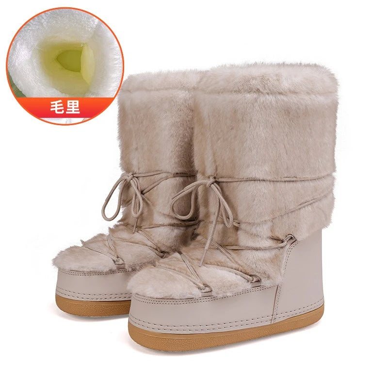 New Winter Women Shoes Exquisite Plush Ultra Warm Snow Boots for Woman Comfort Platform Outdoor Boots Designer Shoes Botas Mujer