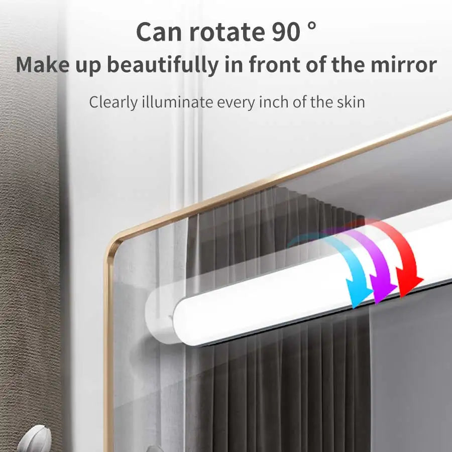 Led Makeup Mirror Lamp Touch Dimmable 3 Colors Rechargeable Magnetic Cabinet Lamp 30cm Makeup Light for Bathroom Bedroom Closet