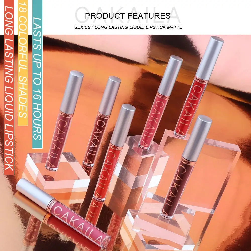 Cosmetics Lip Gloss 18 Colors Long Lasting Liquid Lipstick Lipstick Matte Waterproof