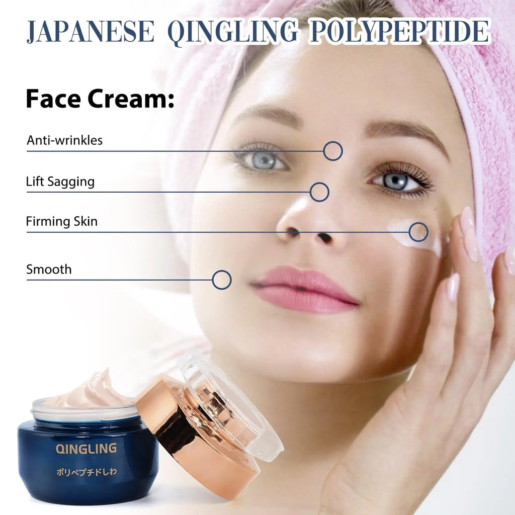 Japanese Collagen Firming Lifting Face Cream - Deep Moisturizing Illuminating Wrinkle Fine Line Reducing Brightening Skin