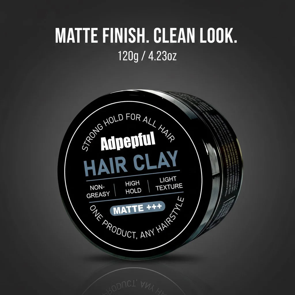 Matte Finish Hair Clay 120g Non Greasy Natural Look Strong Hold Texturizing Low Shine Hair Styling Mud Easy To Use For Men