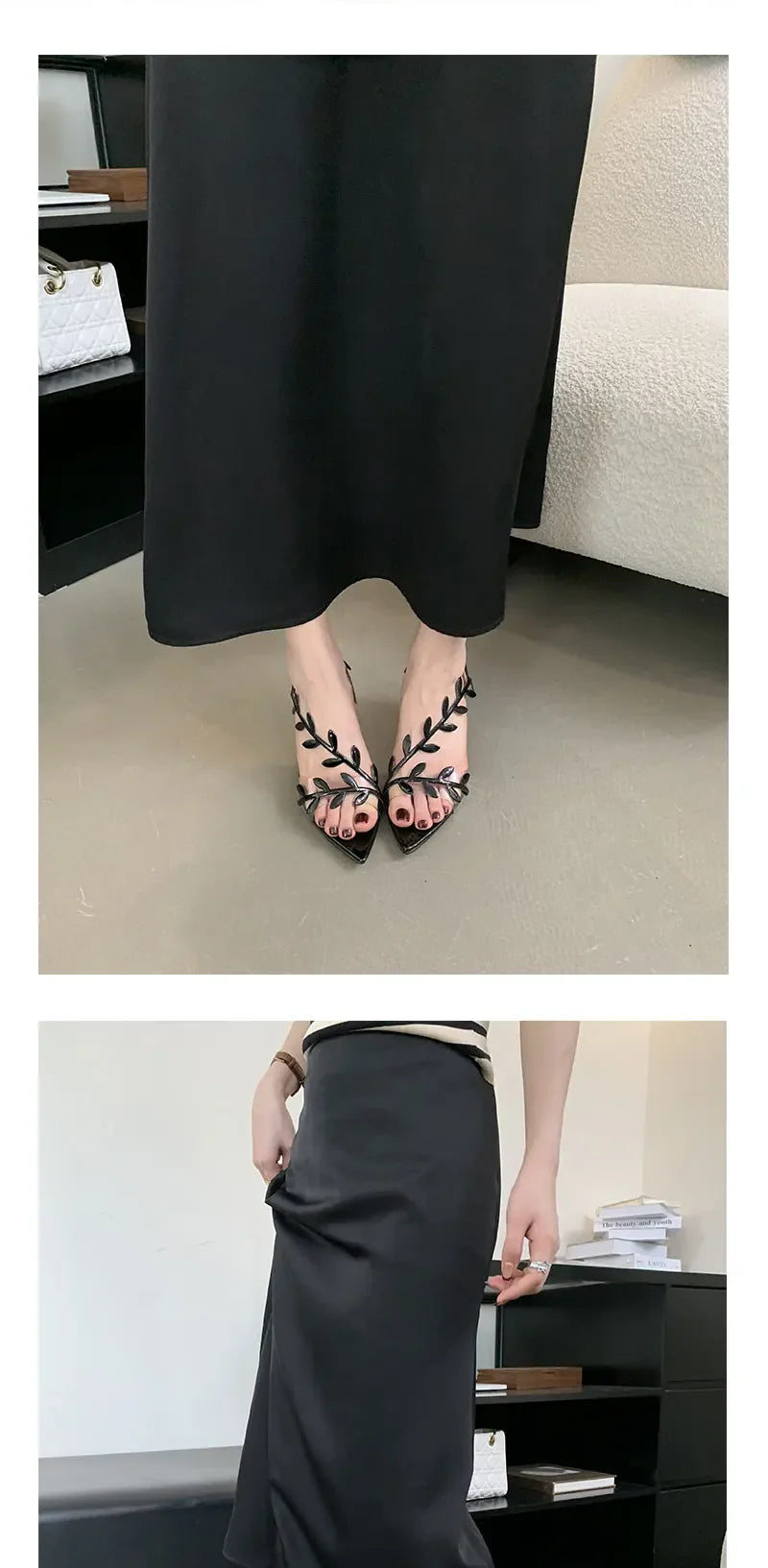 Street Style Fashion PVC Transparent Pointed Toe Women Sandals Street Prom Thin Heels Shoes Summer Zapatos De Mujer