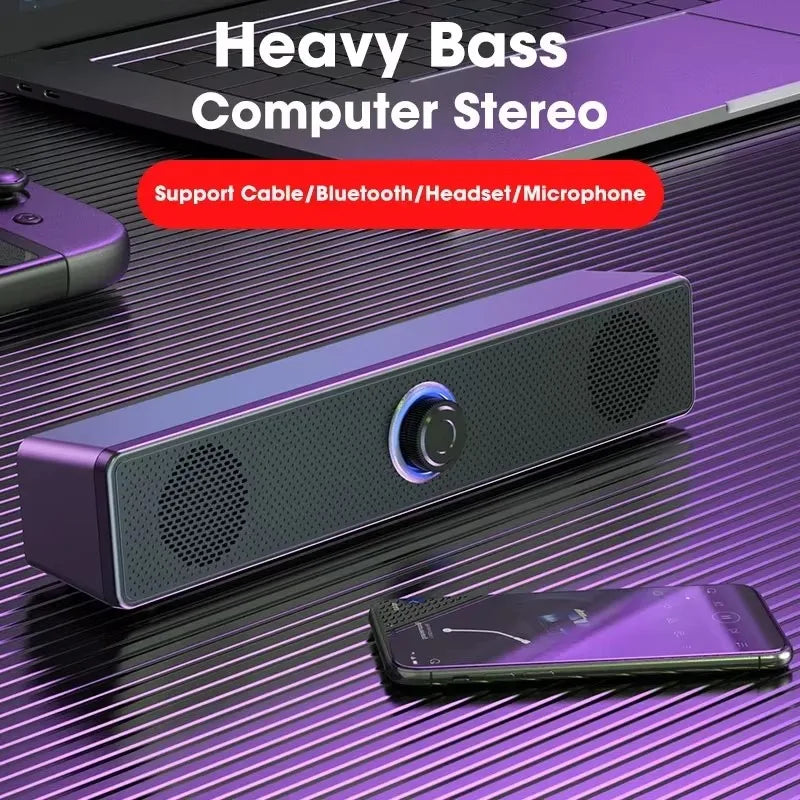 Music Soundbar Computer Caixa De Som Wired and Wireless Bluetooth Speaker Portable Sound Box Bar for PC TV Laptop Desktop Bocina