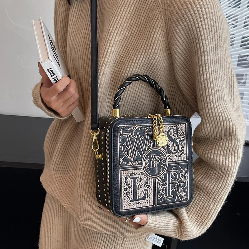 Designer Brand Retro Fashion Handbag Shoulder Cross-body Box Bags for Women Bolsos Mujer Hot Selling
