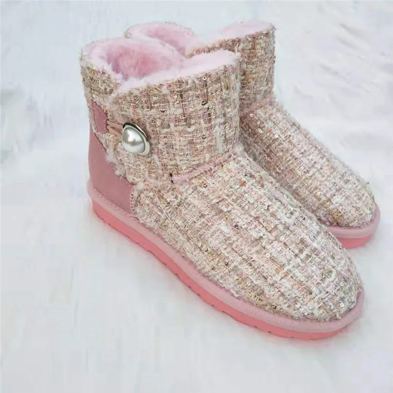 New Style Women Winter Boots Austalia Fashion Warm Brand Genuine Leather Snow Boots For Woman Shoes Botas Mujer
