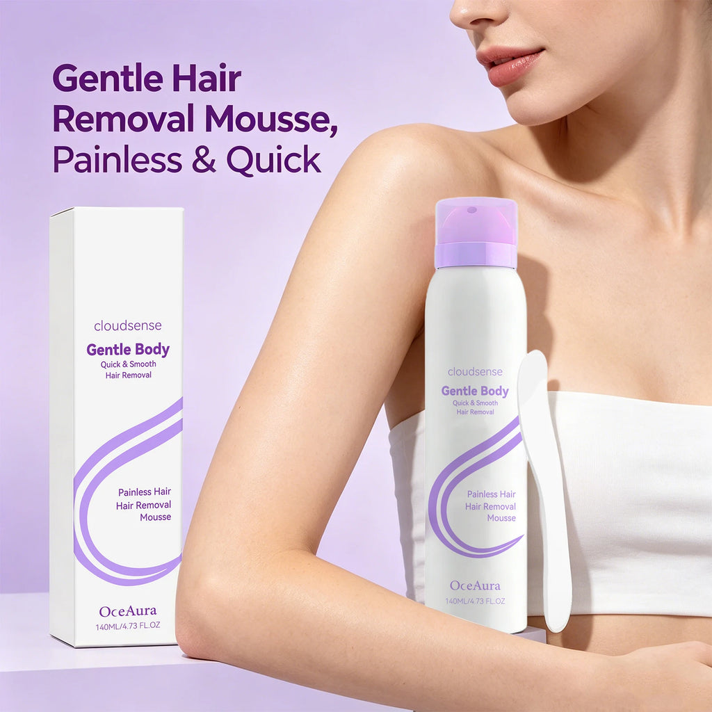 Hair Removal Mousse Painless Depilatory Foam for Underarm & Hand Arms Legs Soft Smooth After Every Use Refreshing Skin Care