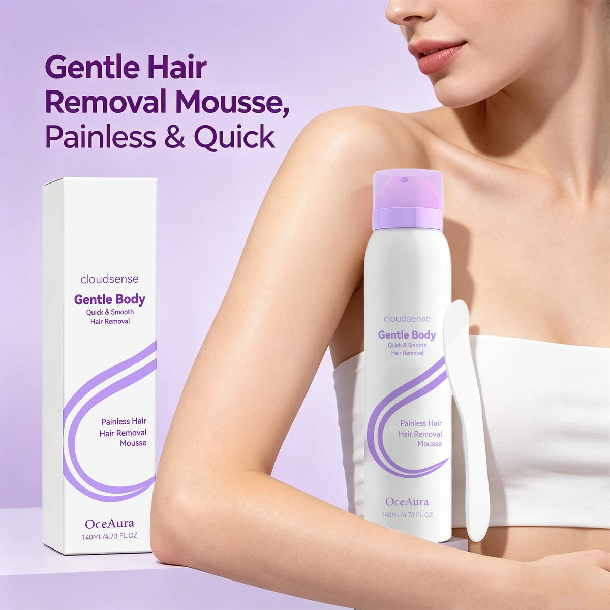 Hair Removal Mousse Painless Depilatory Foam for Underarm & Hand Arms Legs Soft Smooth After Every Use Refreshing Skin Care