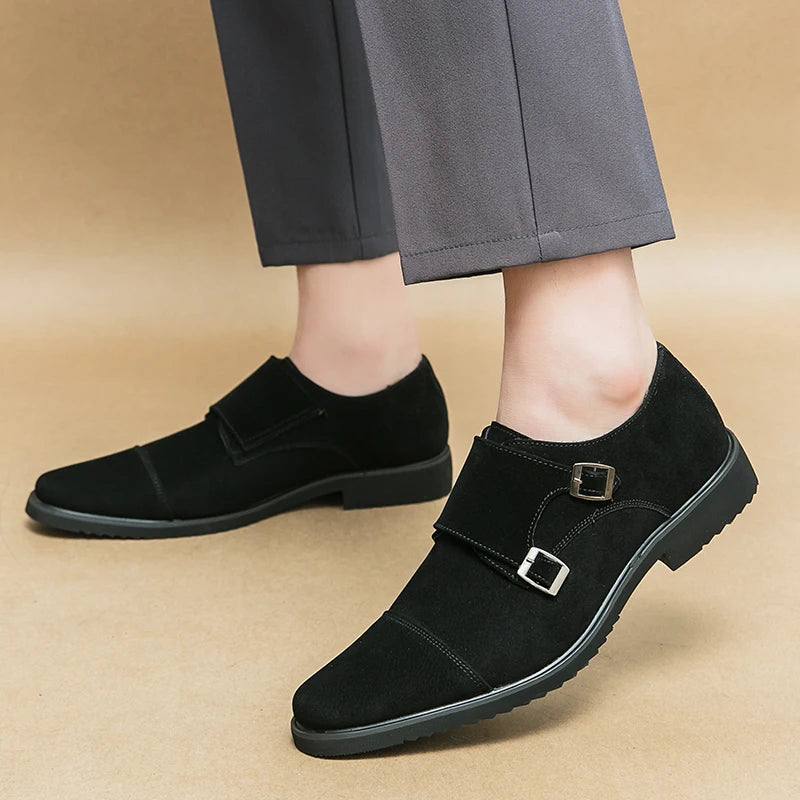 Men's Suede Shoes Europe America Anti-skid Flat Shoes Fashionable Loafers Soft Soled Business Dress Casual Leather Shoes 38-46