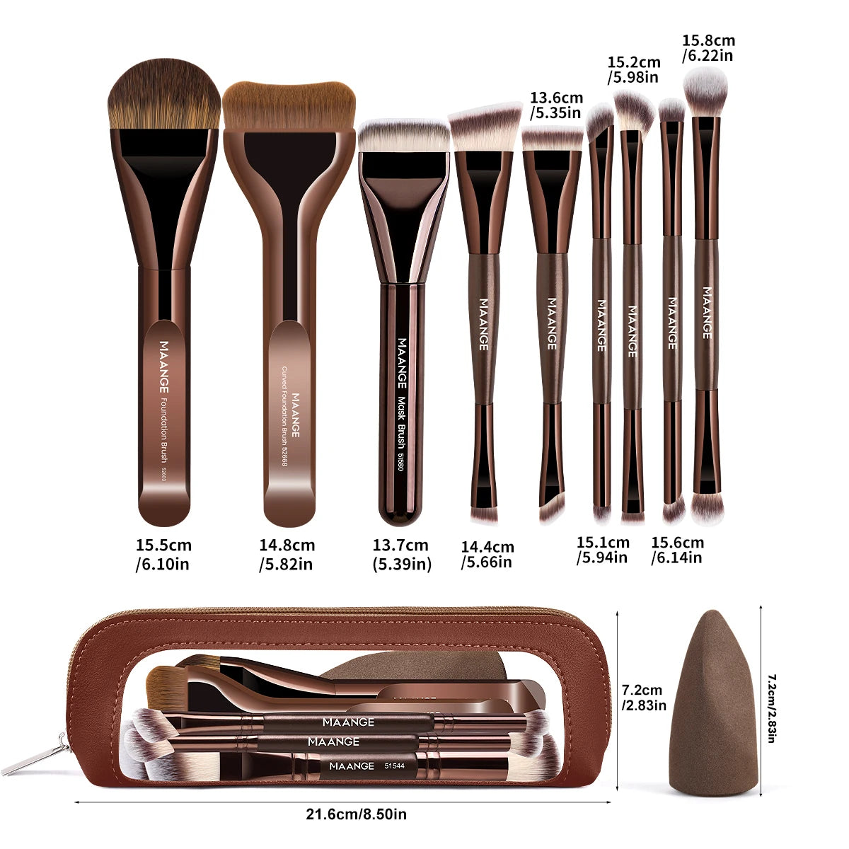 MAANGE 11pcs Makeup Brush Set Foundation Brush Concealer Brush Contour Brush Ultra Thin Foundation Makeup Facial Mask Brush