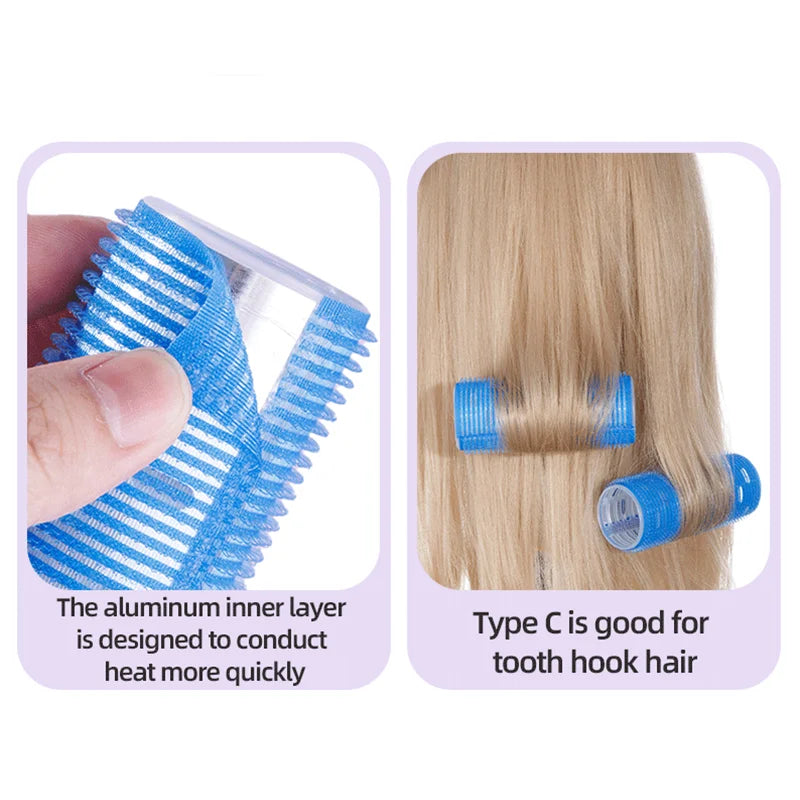 1pcs Large Self-grip Aluminum Core Hair Rollers Hairdressing Home Use DIY Korean Magic Curler Heatless Curly Hair Styling Tools