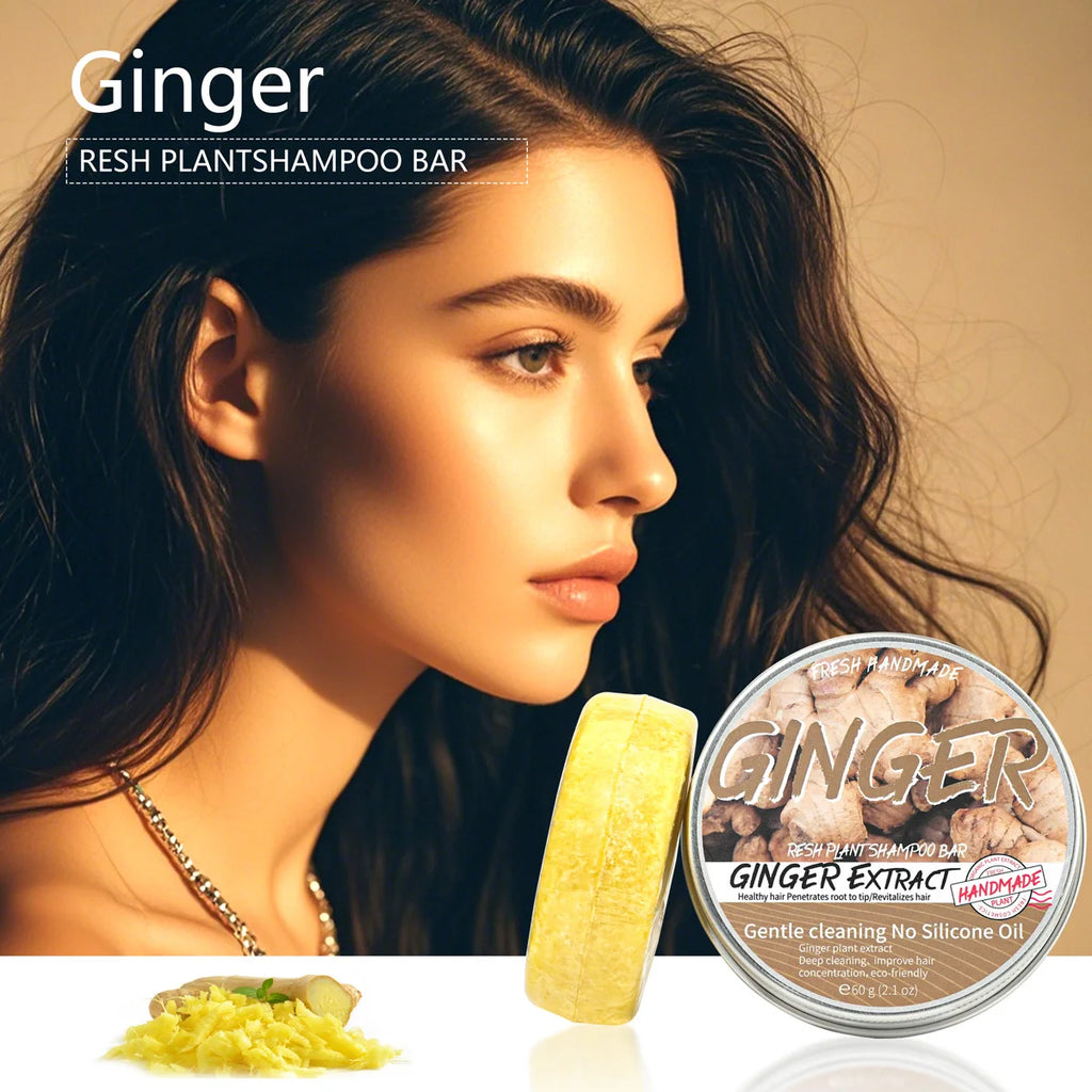 JIJIBA OIL Ginger Essential Soap Solid Shampoo Soap Oil Control Refreshing Shampoo Cleansing Moisturizing Handmade Soap