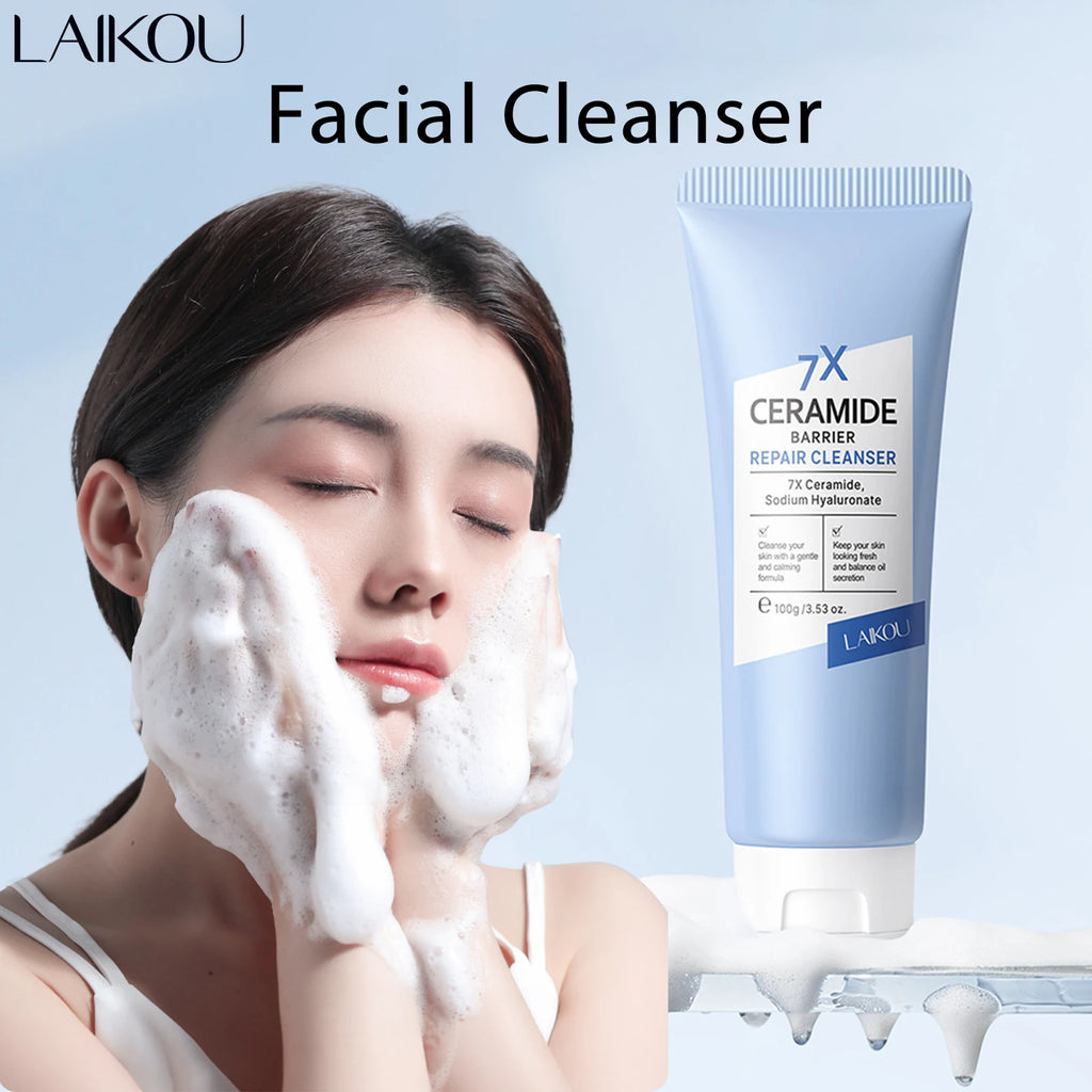 7X Ceramide Barrier Repair Facial Cleanser 100g,Deep Cleaning Oil Control Face Cleanser,Moisturizer  Nourish Korean Cosmetics
