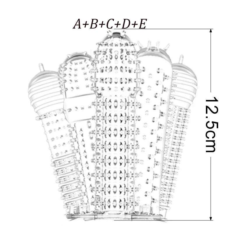 Sexy Erotic Toys Men Delay Nozzle On Penis Dick Extensions Condom Sex Tools Spray Massager Cock Ring Cover Adult Silicone Toy