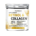 YUITIKUE Retinol Collagen Face Cream 15% Vitamin C E Hyaluronic Acid Day Night Moisturizing Firming Facial Cream Skin Care For W
