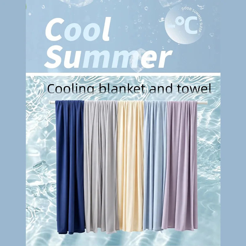 Summer Ice Silk Cooling Blanket Cold Touch AC Quilt Lightweight Ultra-Thin Blanket for Bed Sofa Breathable Quilt For Home Office