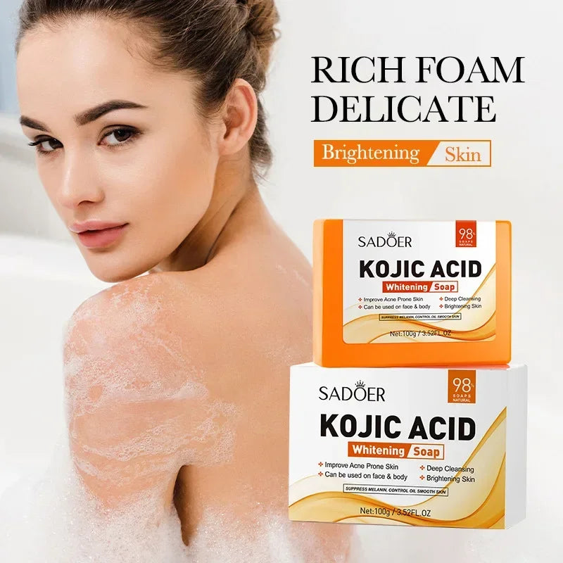 Handmade Whitening Soap Skin Care Deep Cleaning Moisturizing Cleansing Essential Temperate Soap Brighten Skin Kojic Acid Soap
