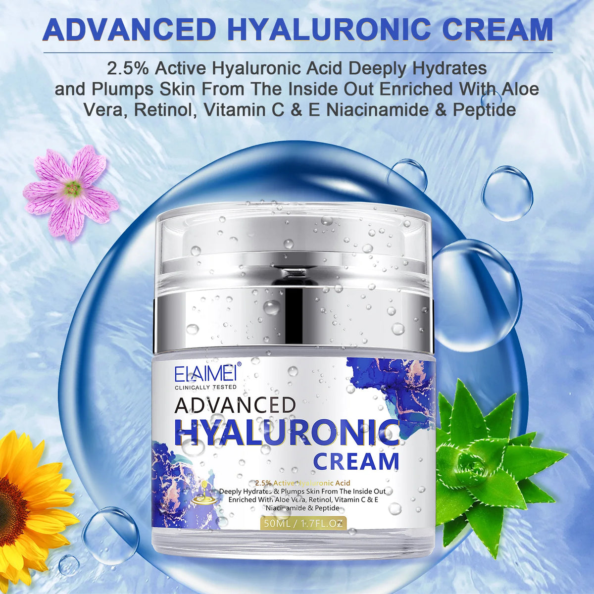 50ml Retinol Face Cream Moisturizing Firming Brightening skincare Collagen Hyaluronic Acid Facial Creams Skin Care