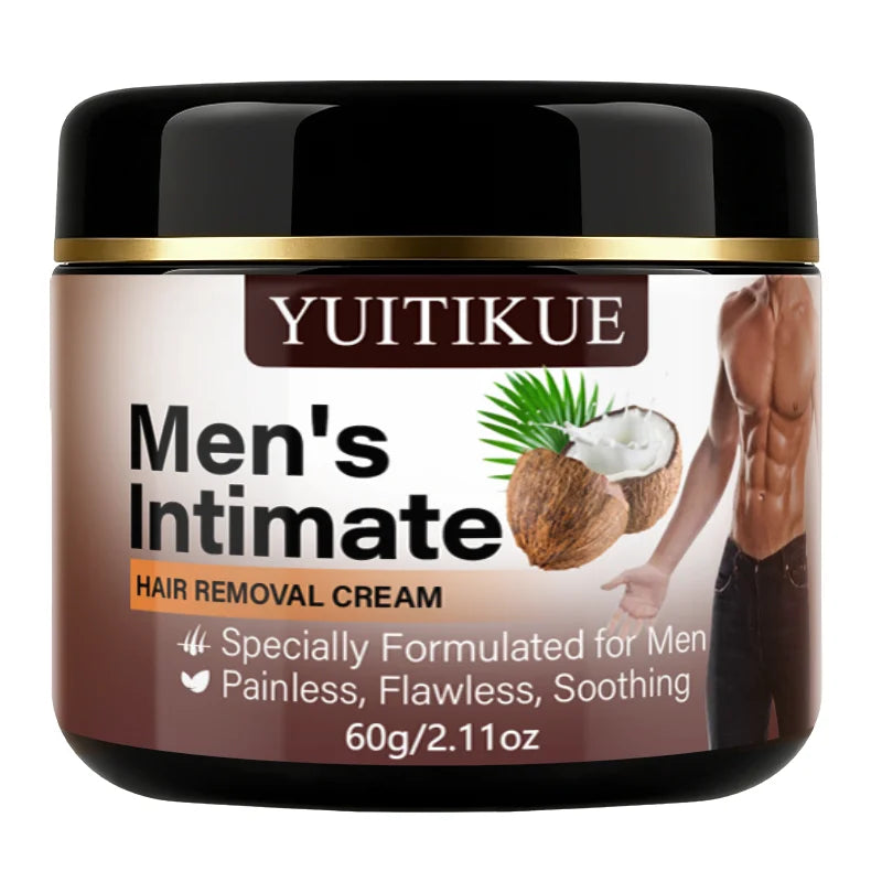 Coconut Extract Men's Intimate Hair Removal Cream Painless Soothing Gentle Depilatory Cream For Male Private Area Skin Care