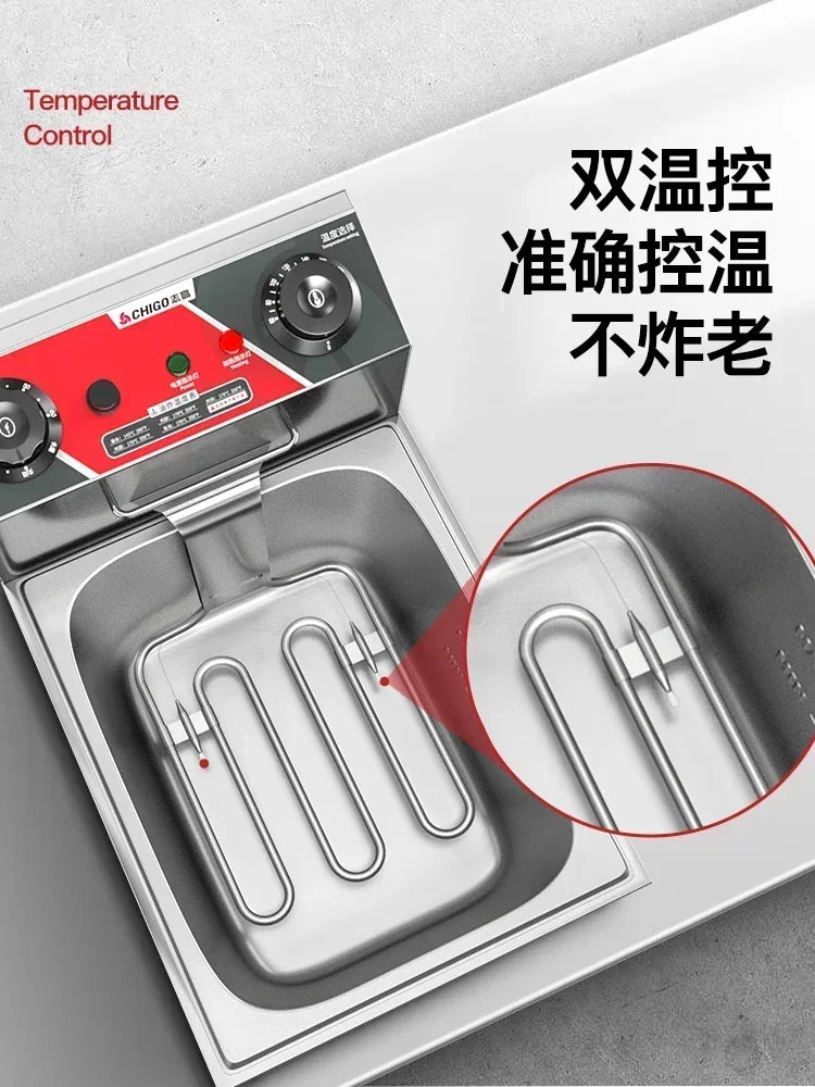 220V Fryer Electric Cookware for Kitchen Deep French Fries Commercial Fryers Frying Oil Cooker Timer Arfrai 10L Ar AF