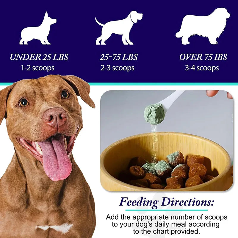 Dog Dental Cleaning Powder, Pet Teeth Powder Reduces Tartar Plaque & Bad Breath, Oral Care for Small Medium Large Dogs