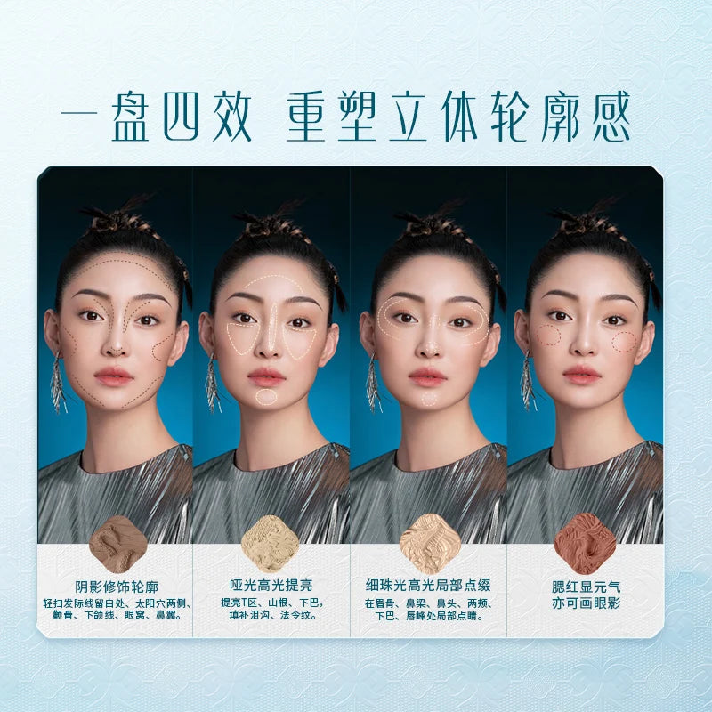 FLORASIS Face Shimmer Contour Nasal Refines Face Bronzers Brightens Powder Blusher Highlights Concealer Makeup Contours
