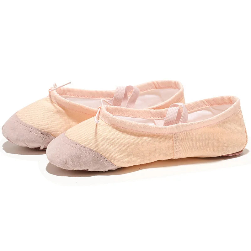 Girls Ballerinas Canvas Soft Sole Ballet Dance Slippers Children Practice Ballerinas Woman Dance Shoes