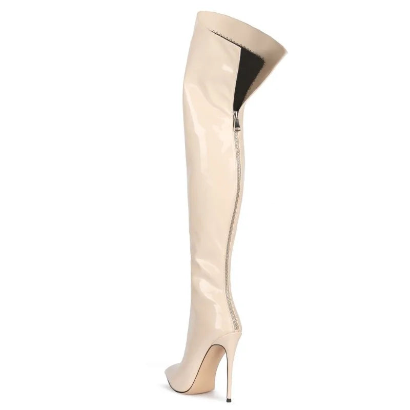 Sexy Womens Shoes Exquisite Pointed Tip High Heeled Boots for Woman Fashion Model Over The Knee Boots Designer Shoes Botas Mujer