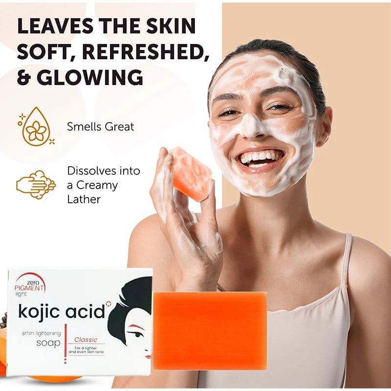 Kojic Acid Soap Face Body 100g Handmade Papaya Soap Deep Cleansing Brightening Skin Whitening Soap For Daily Facial Cleansing
