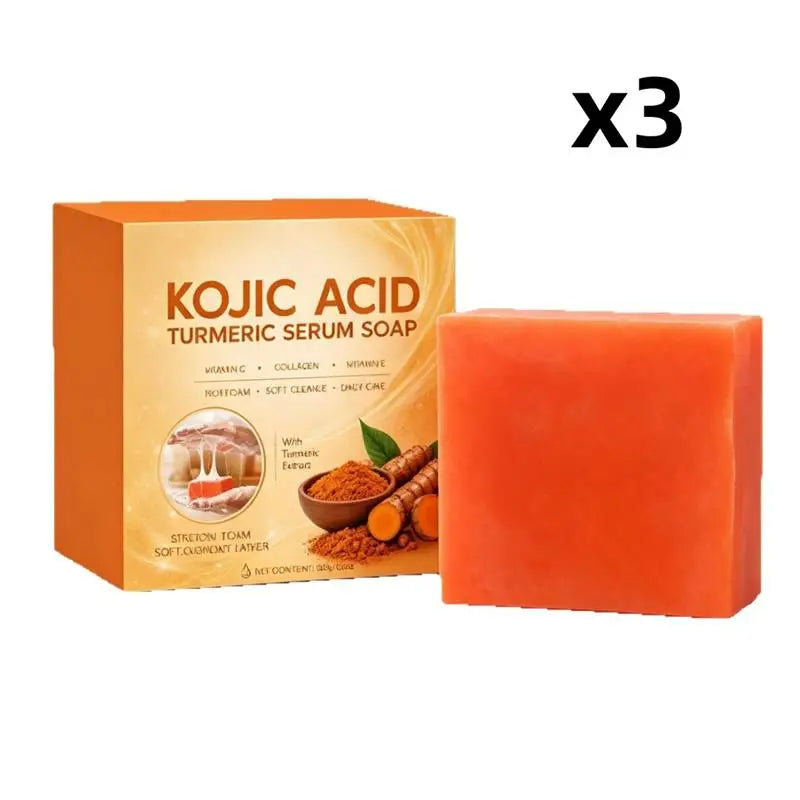 Kojic Acid Turmeric Serum Soap 100g Gentle Clean Rich Foam Facial Body Cleansing Bath Soap Oil Control Brighten Skin Soap