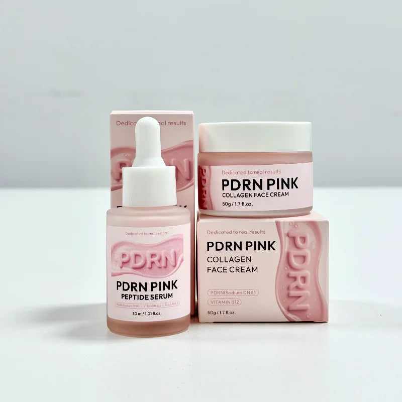 Salmon Dna Collagen Skincare Set, Pdrn Pink Glow Moisturizing Mask Lifting Brightening Cream, Reduce Fine Line Essence Eye Cream