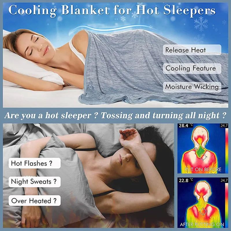 Cooling Summer Blanket for Hot Sleepers Lightweight Cold Thin Blanket for Sleeping,Hot Flashes Night Sweats,Soft Blanket for Bed