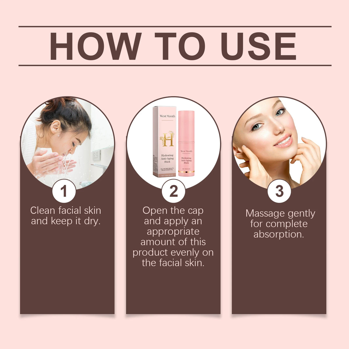 Collagen Multi Bounce Balm Stick – Firming & Lifting, Wrinkle Removal Brightening Facial Dull Skin Moisturizing Skin Care Korean