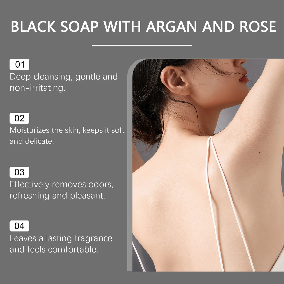 Black Soap Purifying Deep Cleansing Dead Skin Remover Acne Anti Redness Soothing Brightening Moisturizing Exfoliating Body Scrub