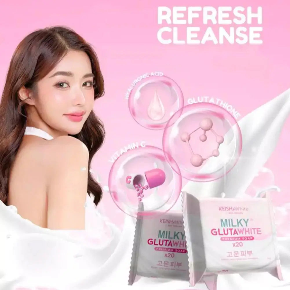 1/2/3PCS Korean MILKY GLUTAWHITE Premium Soap 70g Deep Cleansing Nourishing Rich Foam Soap Efficient Body Face Cleansing Care