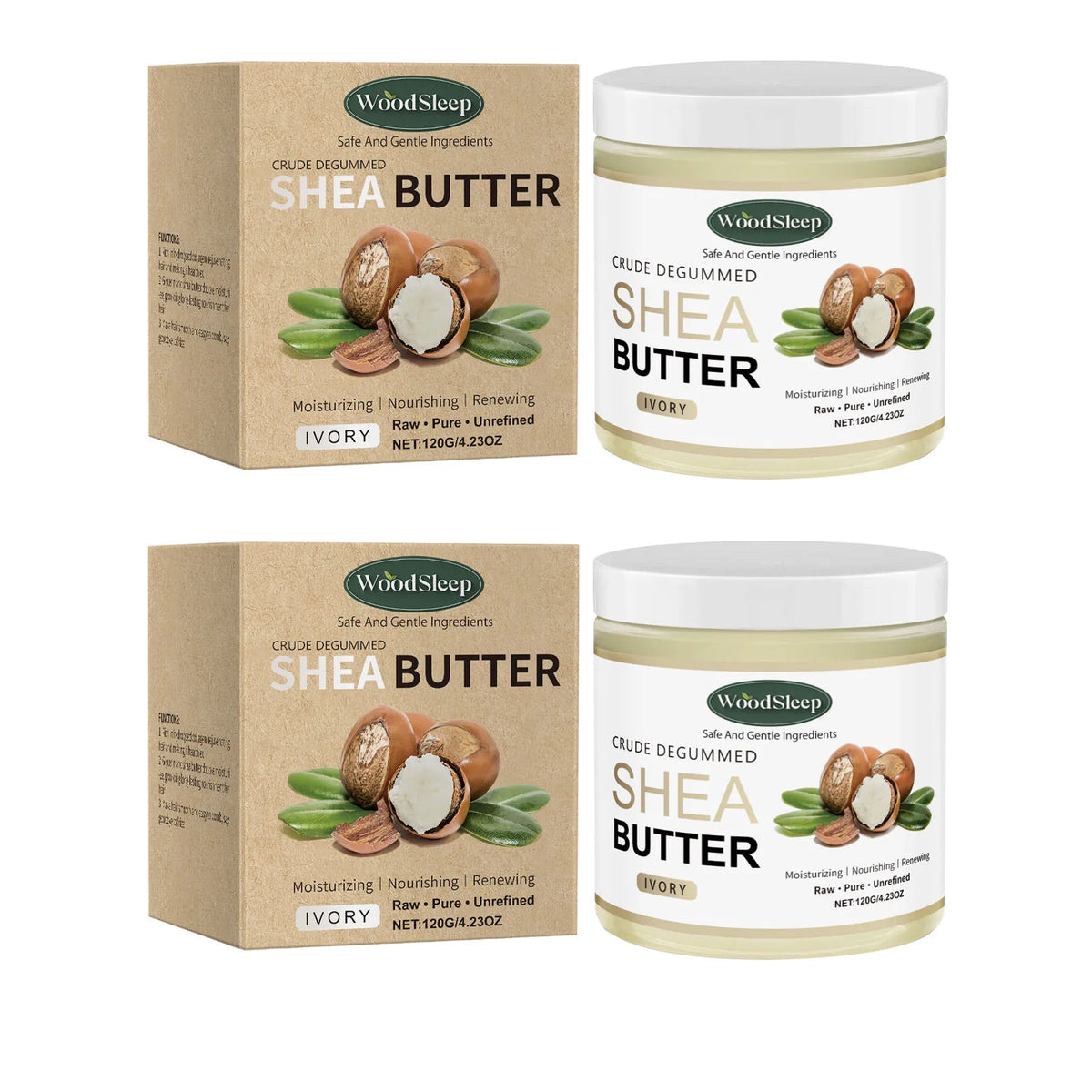 Crude Shea Butter Cream for Extremely Dry Skin Deep Moisturizing Nourishing Multi Purpose Skin Care Face Hand Body Cream 120g