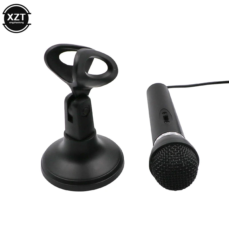 3.5mm Microphone Home Stereo MIC Desktop Stand YouTube Video Skype Chatting Gaming Podcast Recording Microphone for PC