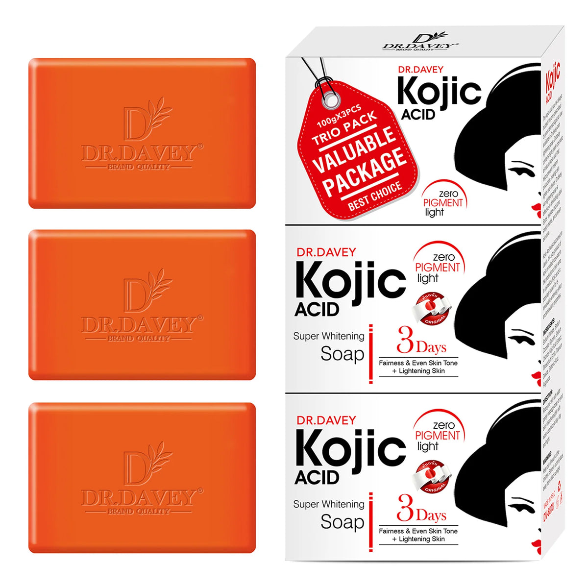 3pcs Kojic Acid Soap Cleansing and Moisturizing Handmade Soap for Bathing, Face Washing, and Skin Moisturization