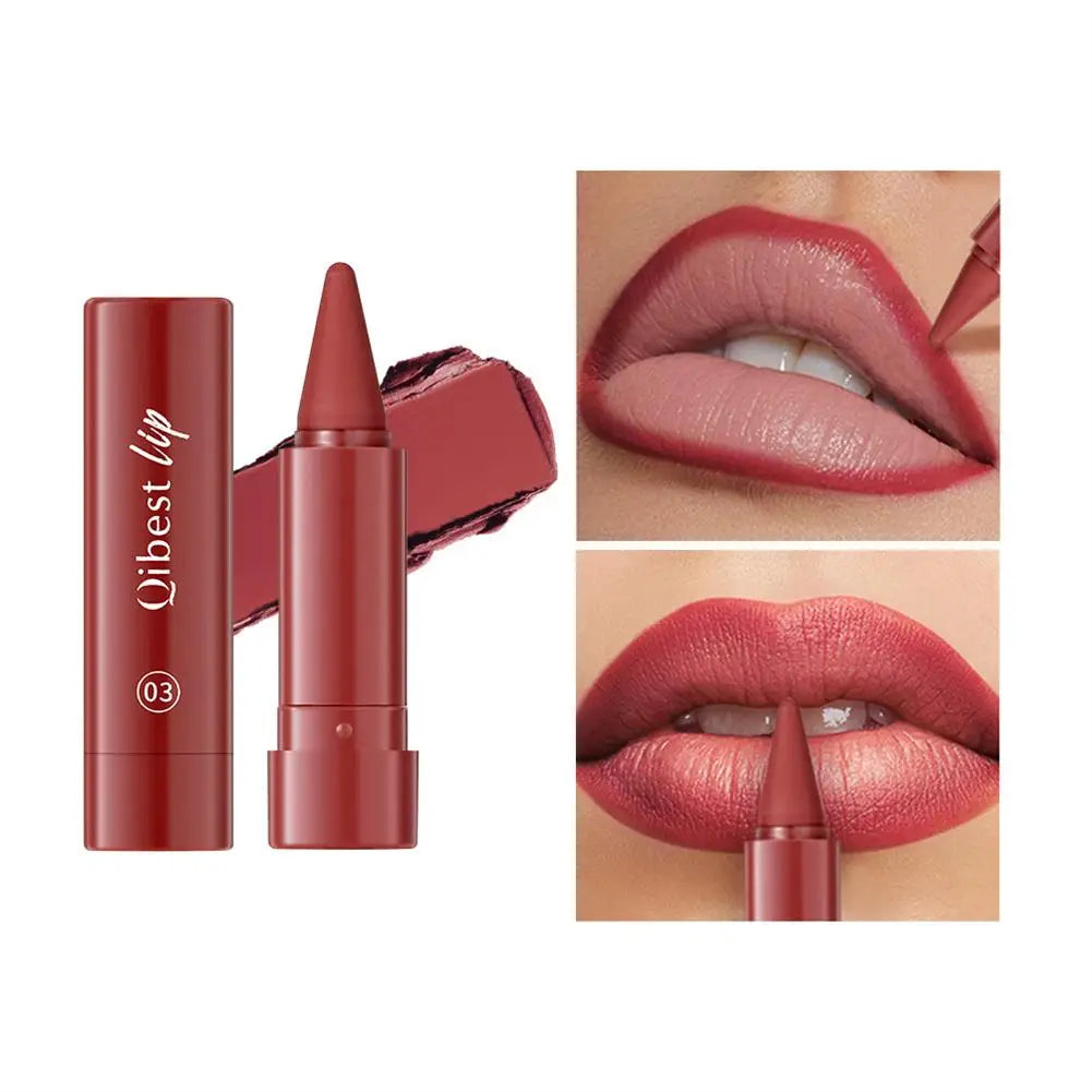Twist Up Lip Liner Lipstick Pen Multipurpose Powder Blusher Velvet Matte Waterproof Lip Contour Non Stick Cup Lip Rouge Makeup