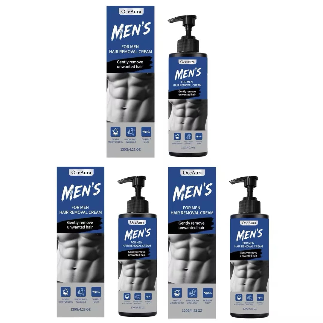 Painless Men's Body Depilatory Cream Fast Acting Hair Remover Non-Irritating Body Grooming Care Coarse Thick Hair Removal Cream