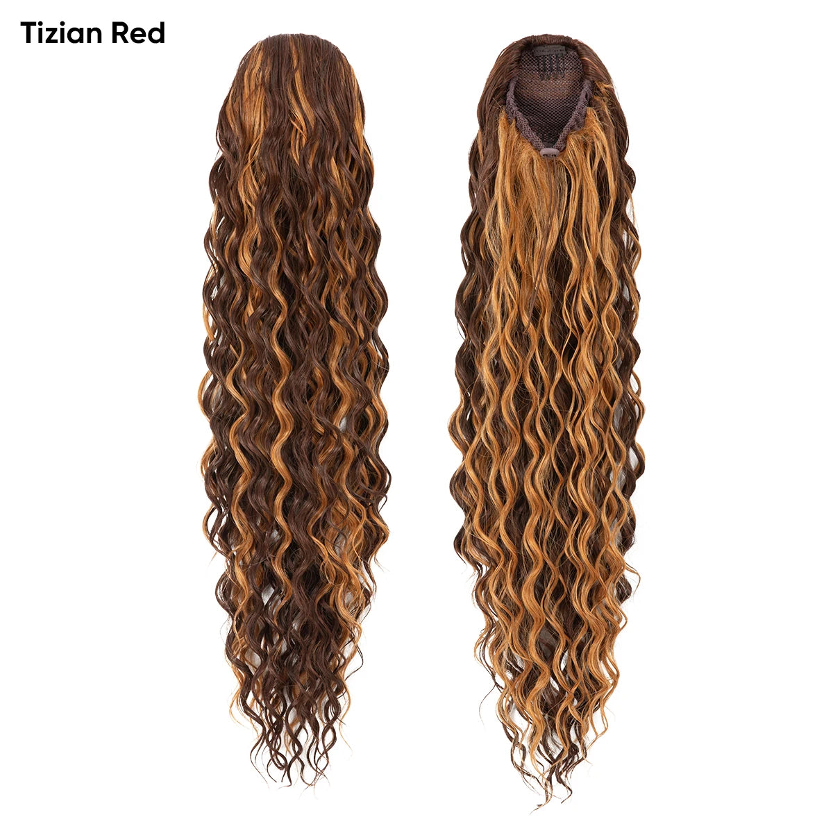 【SARLA】32-inch Women's Wavy Ponytail Hair Extension, with Drawstring and Hair Clips, Synthetic Wig Suitable for All Hair Types,