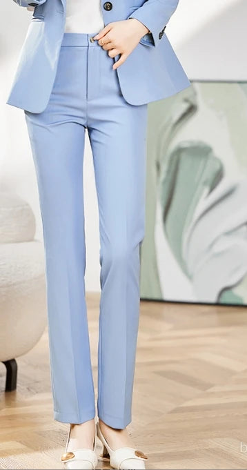 Blue/Coffe/khaki casual business women' suit spring and autumn high-end workplace temperament double-breasted suit trousers suit