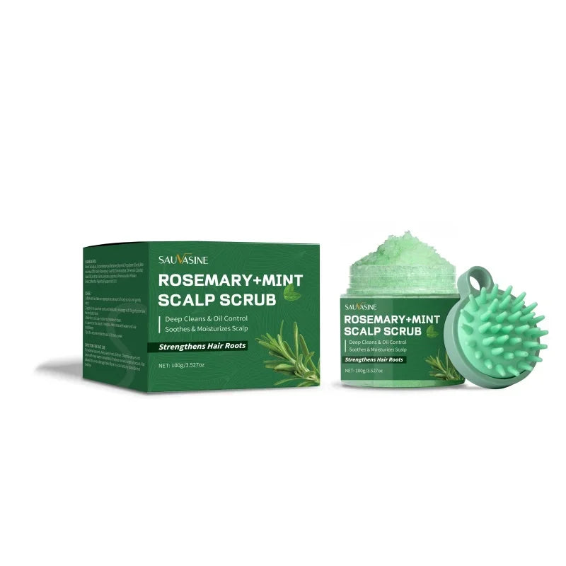 Rosemary Mint Scalp Scrub Deep Cleansing Refreshing Oil Control Rosemary Shampoo for Strengthens Hair Nourishing the Scalp 100g
