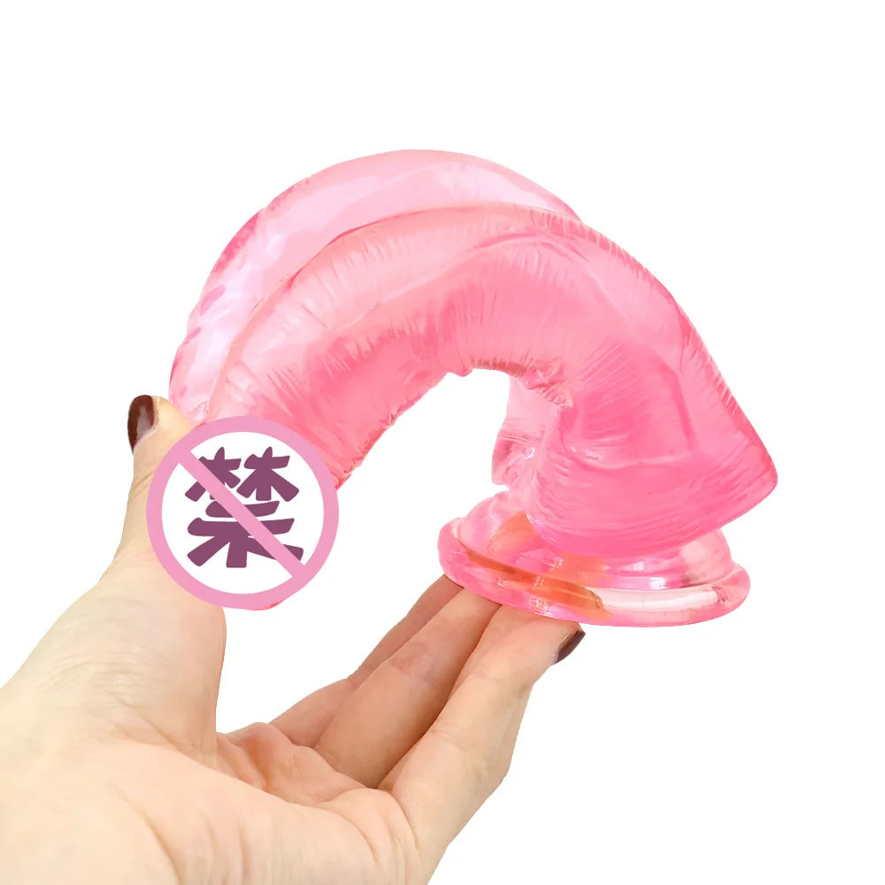 Realistic Double Ended Dildo Sex Toy for Women or Couples Dual Sided Headed Penetration Dong Device with Simulated Penile Sucker