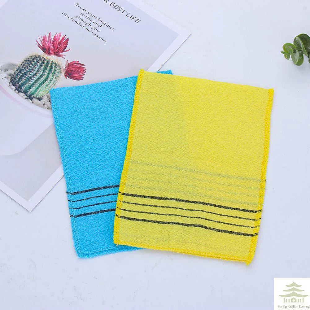 Exfoliating Bath Pad Towels Set Korean Italy Asian Exfoliating Bath Washcloth Body Scrub Shower Soft Polyester Cotton