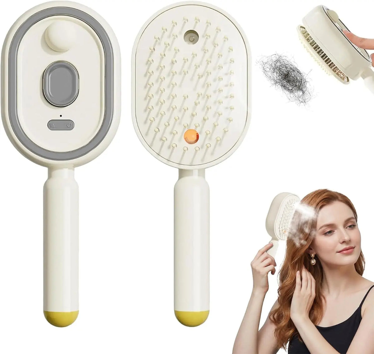 Electric Air Cushion Massage Spray Comb, Hair Brush With Water Spray, Self-Cleaning Anti-Tangle Anti-Static For Frizzy Hair