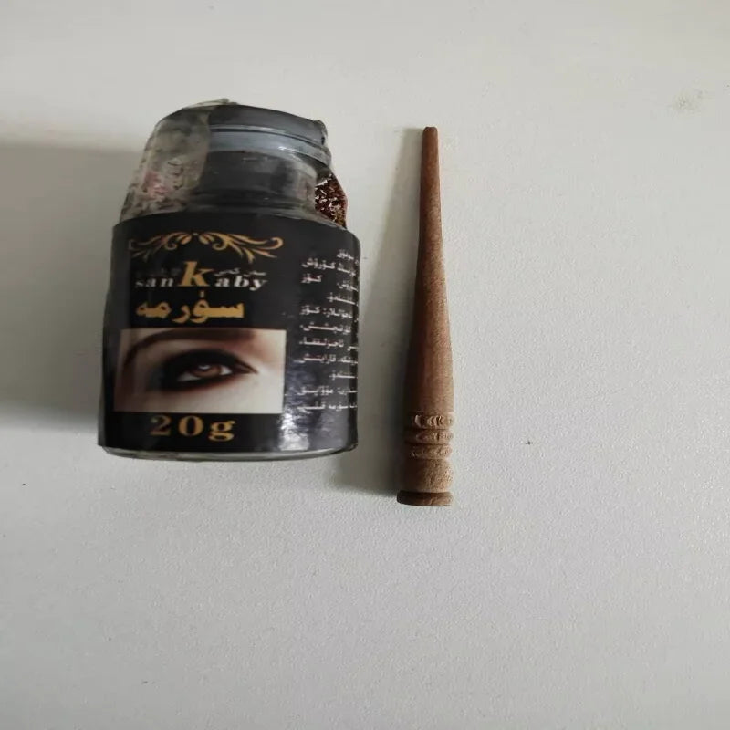 TAX Surma Natural BLACK Shadow Sormeh Ithmid Kajal Kohl Eyeliner Powder Bottle Color Lasting Big Eyes Traditional Makeup Tool