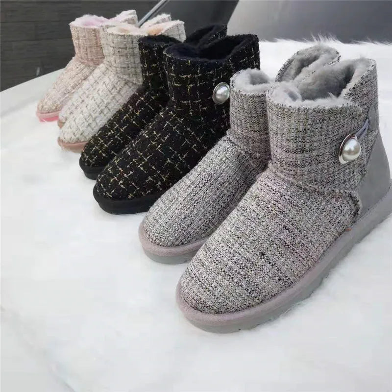 New Style Women Winter Boots Austalia Fashion Warm Brand Genuine Leather Snow Boots For Woman Shoes Botas Mujer
